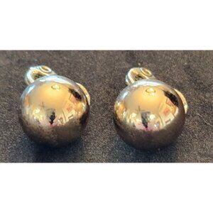 Vintage Monet Signed Gold Tone Plated Curved Clip On Earrings. Elegant! 